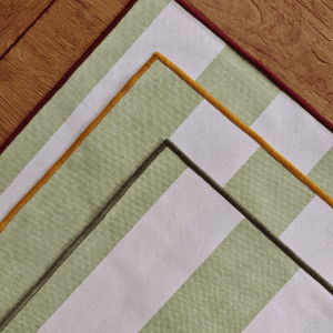 Mantel individual rayas verdes